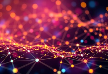 Abstract molecular grid background with connecting lines and dots, technology, connection
