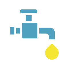 Fototapeta premium Minimalist water tap illustration conveying resource conservation message effectively