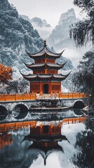 Obraz premium Scenery of ancient buildings in China