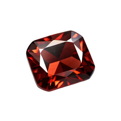 A garnet placed flat and centered, viewed from a straight top-down angle