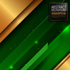 Luxury green abstract background with golden diagonal lines, square 1080x1080 format, Islamic and Diwali festival invitation banner, elegant wallpaper design, vector art, not AI generated