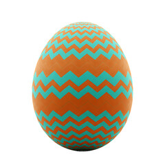 Decorative Chevron Pattern Easter Egg On Transparent Background


