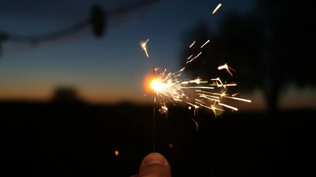 a person holding a sparkler in their hand