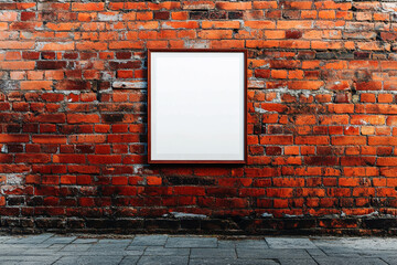 picture frame on brick wall