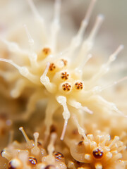 Fototapeta premium Colony crustacea mysida Mysis oculata close up, Mysidae family. Filter out small particles suspended in water. White sea