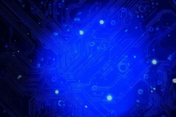Obraz premium A blue background with many small blue dots. Digital background concept.