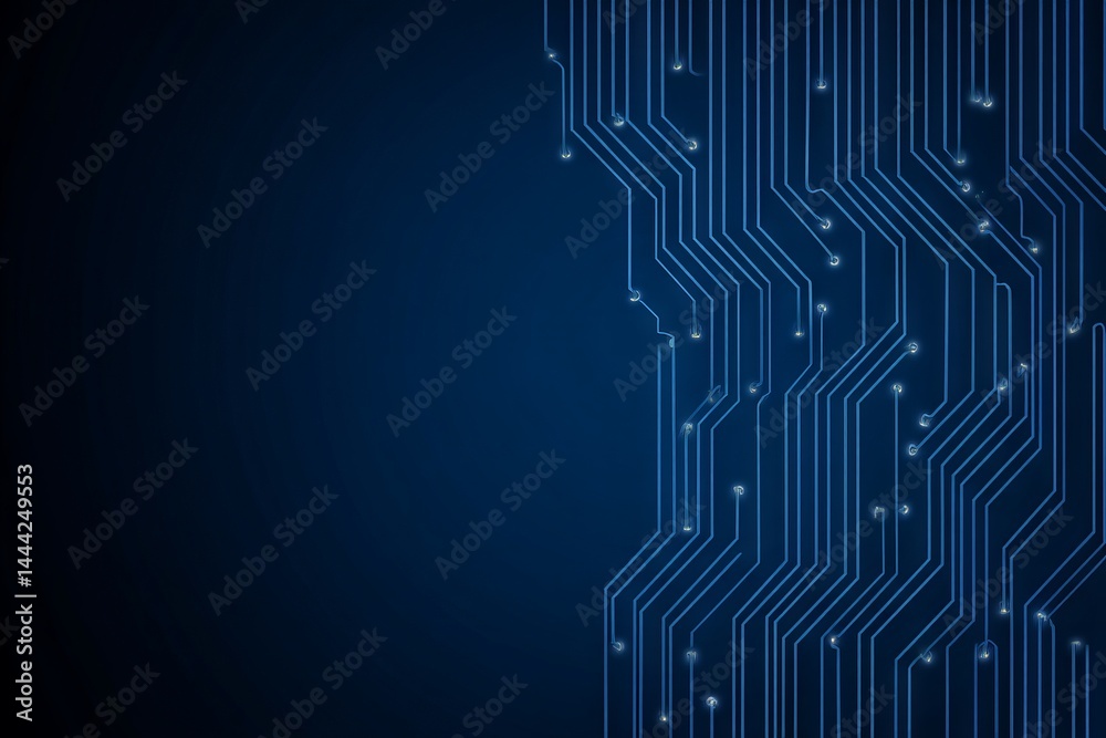 Sticker a blue background with a lot of lines and dots. digital background concept.