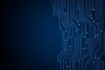 A blue background with a lot of lines and dots. Digital background concept.
