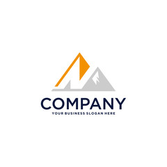 mountain logo design with letter n