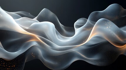 Obraz premium Abstract digital design of flowing, luminous fabrics.