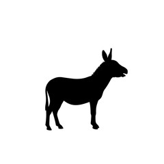 Obraz premium Donkey icon silhouette in black