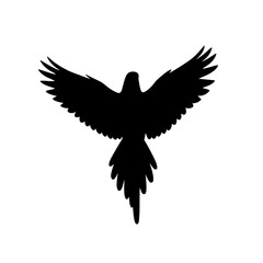 Obraz premium Flying bird icon silhouette in black