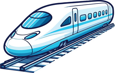 Fototapeta premium A simple 2D cartoon a kind of train in full color