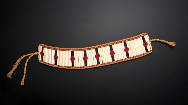 A Native American wampum belt, intricate and historical, cultural significance