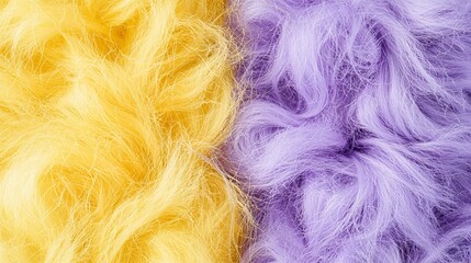 Soft Yellow and Purple Textured Fibers for Creative Projects