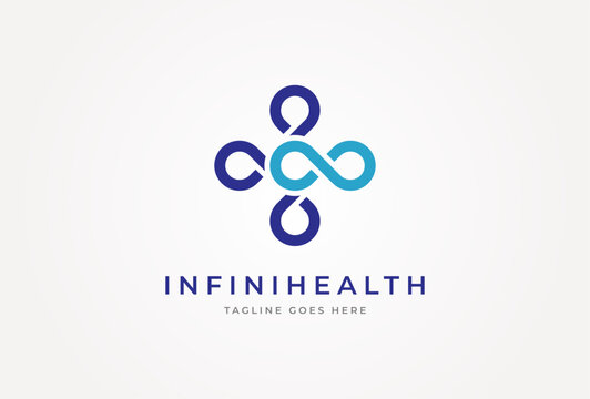 Medical Cross Logo, infinity with cross icon combination, Can be used for brand and company logos, vector illustration