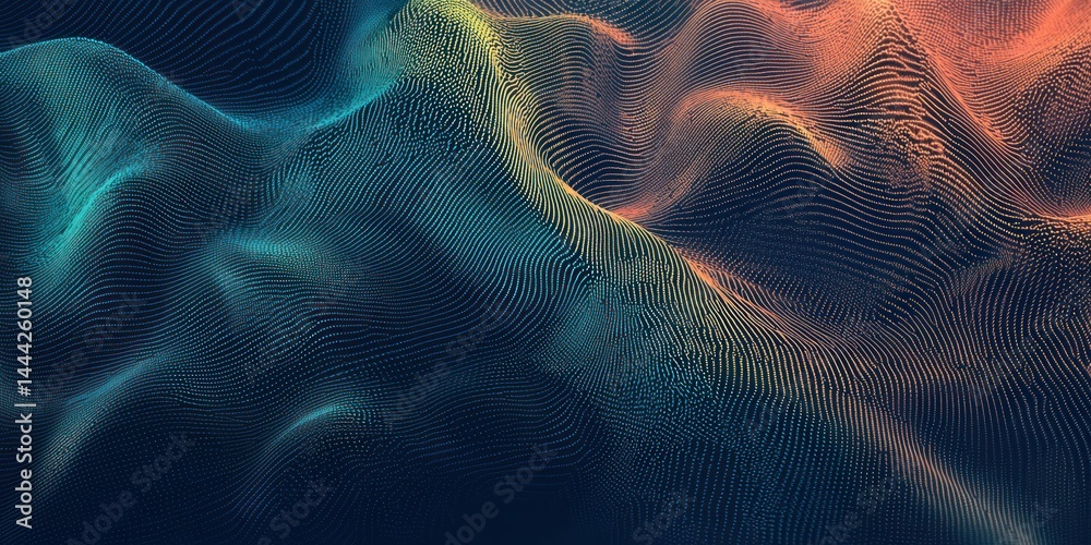 Sticker modern abstract background featuring a gradient from dark blue to petrol with a textured noise overl