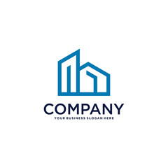 real estate logo design with building