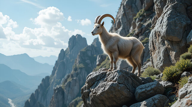 mountain goat on rock