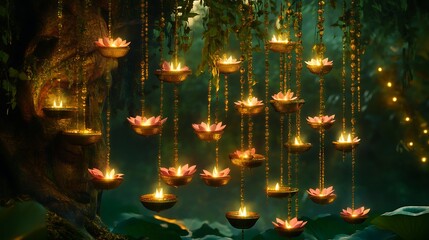 Lotus candle decorations