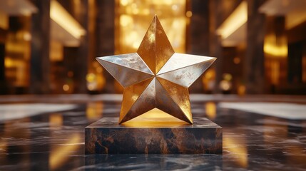 Golden star award lobby luxury success