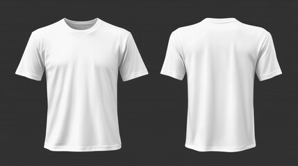 realistic mockup of plain white t-shirts displayed against a neu