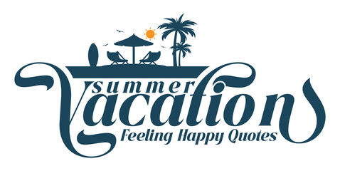 Abstract Summer Vacation Logo Design Template.