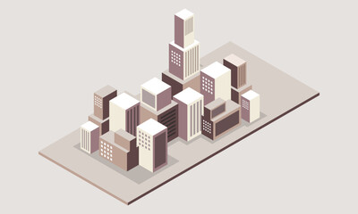 Fototapeta premium City Grid Design with Business Buildings, Residential Blocks, and Interconnected Streets
