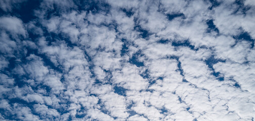 Sunny cloudy skies. Cumulus clouds in sky. Cloud wallpaper. Sky background. Cloudy sky with sunlight. White clouds wallpaper. Blue sky and white clouds background. Idyllic cloud.