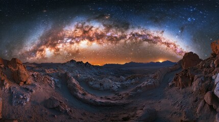 Stunning View Of The Milky Way Galaxy In The Night Sky