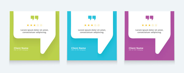 Modern quote square banner template. Testimonial template design. Usable for social media post, card, and web ad