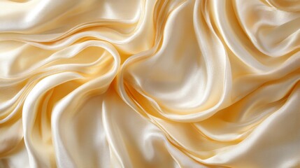 Fototapeta premium Elegant, flowing drapes of pale gold fabric.