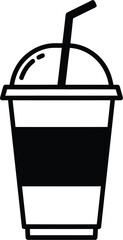 Cold Drink Cup with Straw, Smoothie Cup Vector, Drink Illustration with Straw
