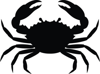 Crab Silhouette Icon – Marine Animal Vector Illustration

