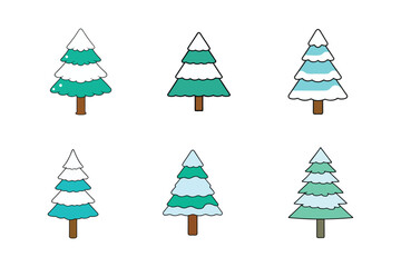 Obraz premium Download Festive Christmas Pine Tree Vectors – Perfect for Cards, Crafts & Decor