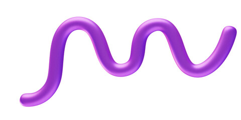 Abstract purple wavy line 3d render illustration