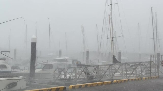 Powerful Hurricane Winds Lash Yachts Sheltering In Harbor - Khanun