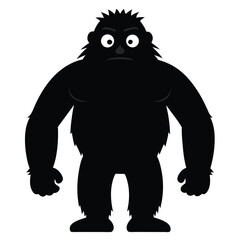 Epic Bigfoot Silhouette Vector Collection Featuring Forest, Mountain, and Mythical Cryptid Scenes in Minimalist Black Style