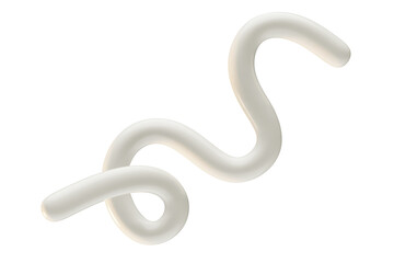 3d render illustration of White Curled Shape