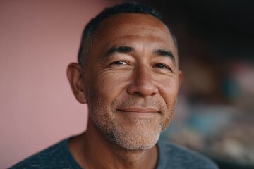 Obraz premium fishmonger stands at their market stall with blurred background