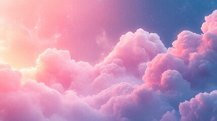 Cotton candy clouds dance in twilight sky