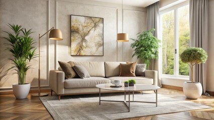 Modern Living Room with Elegant Decor and Natural Light