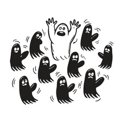 Epic Bigfoot Silhouette Vector Collection Featuring Forest, Mountain, and Mythical Cryptid Scenes in Minimalist Black Style