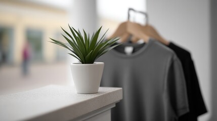 minimalist boutique display with elegant clothing and accessories showcasing diverse fashion choices