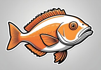 A sticker depicting a snapper fish, characterized by its bright eyes and detailed scales.