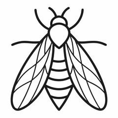 vector illustration of a black wasp