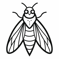 vector illustration of cartoon fly