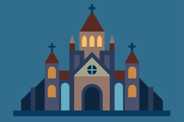 Ancient Orthodox church architecture with a towering dome under the morning, evening, or night sky, a historic Russian landmark, and cultural monument