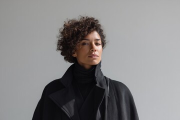 Obraz premium minimalist photo captures woman pirate with stylish outfit holding saber confidently