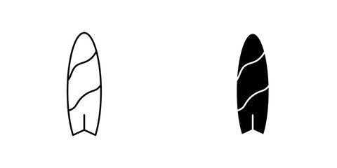 Surfing icon symbol collection on white background.